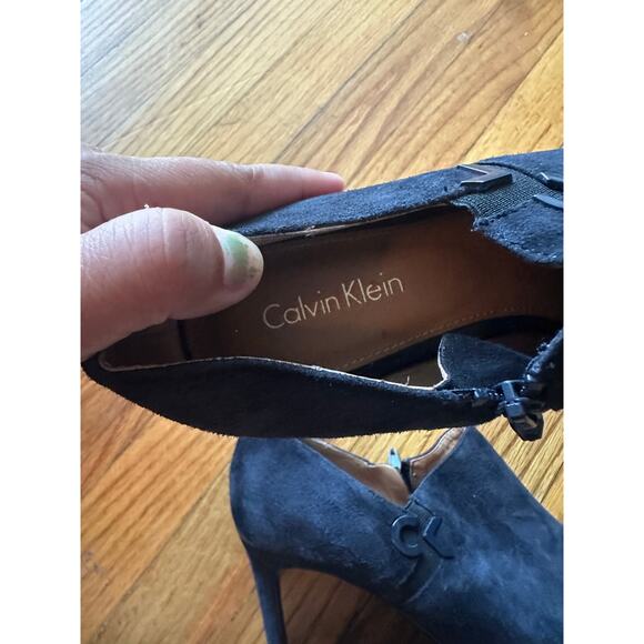 Calvin Klein Joanie Dark Blue Suede Ankle Booties – Women’s 8 - Picture 7 of 8